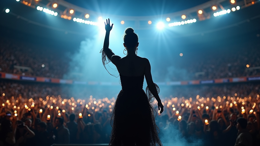 Aya Nakamura sur scène au Stade de France lors d'un concert