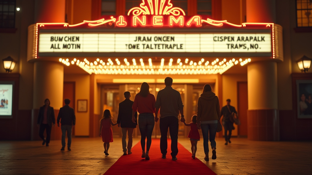 Façade moderne du cinéma Grand Écran de Vichy avec son enseigne lumineuse
