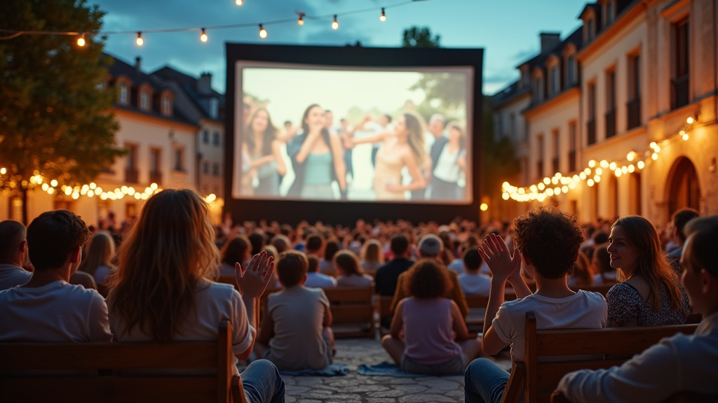 Scène de groupe du film montrant l'interaction entre tous les personnages