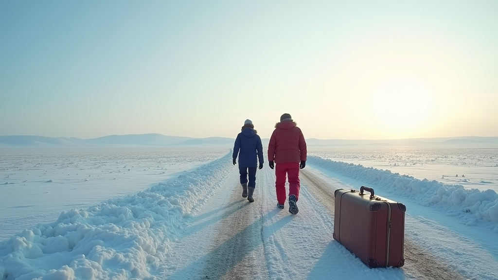 Paysage enneigé du Kazakhstan lors de Pékin Express 2025